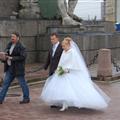 The wedding party, scruffy photographer with regulation black leather jacket