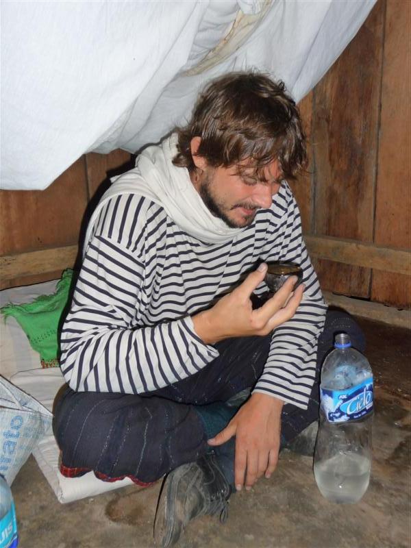 Luis prepares himself for the second cup