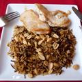 My grilled chicken, wild rice, and peanuts