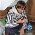 Luis prepares himself for the second cup