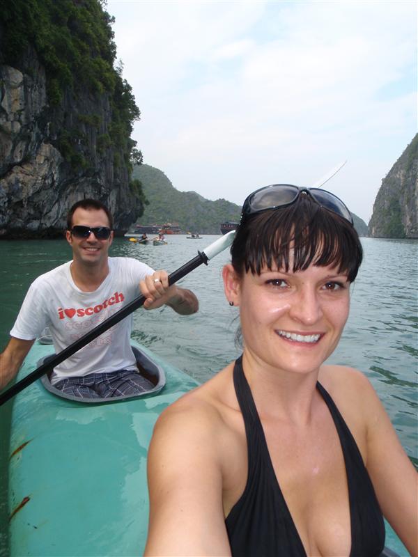 Kayaking on Halong bay