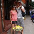 Us getting suckered in the first few hours in Hanoi.  We really really overpaid for those bananas!
