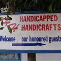 Just like the sign says.. handicrafts and jobs to support those who have it tough