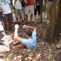 Chad trying to fit into one of the Cu Chi tunnels outside of Saigon