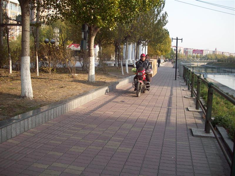 Walking is like playing chicken with the motorcycles