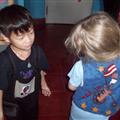 Checking each other out-vest is handme down handmade for Teenager