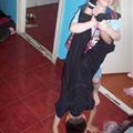 Getting into the full handstand-don't drop him!
