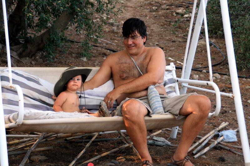 Kev and Ben on the swing