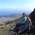 Abbie and Tam on Hilini Pali Overlook at Hawaii Volcanoes National Park