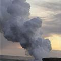 lava hitting Ocean, Puna
