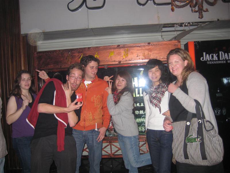The people from the hostel came out with us for a night on the town