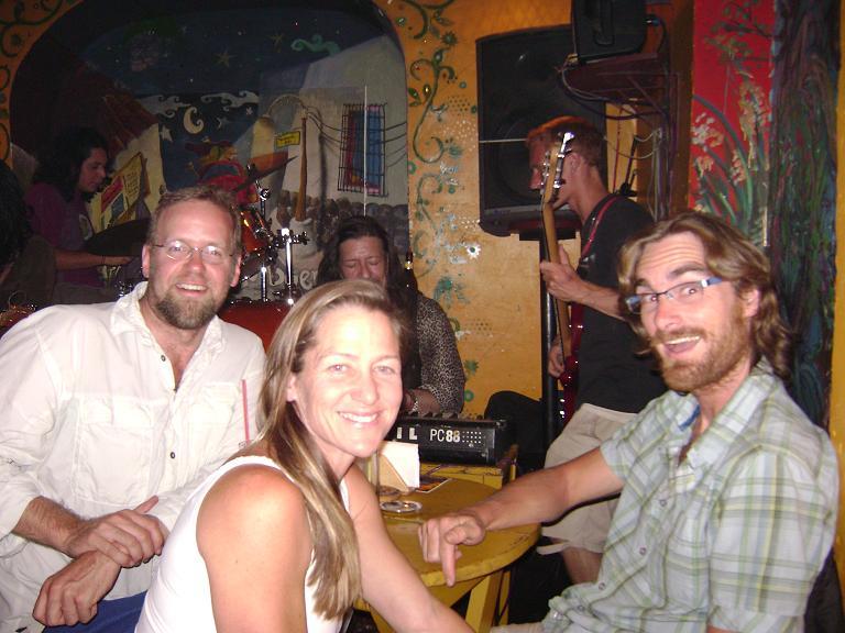 Paul, Helen and Jason at km0 bar in Cusco
